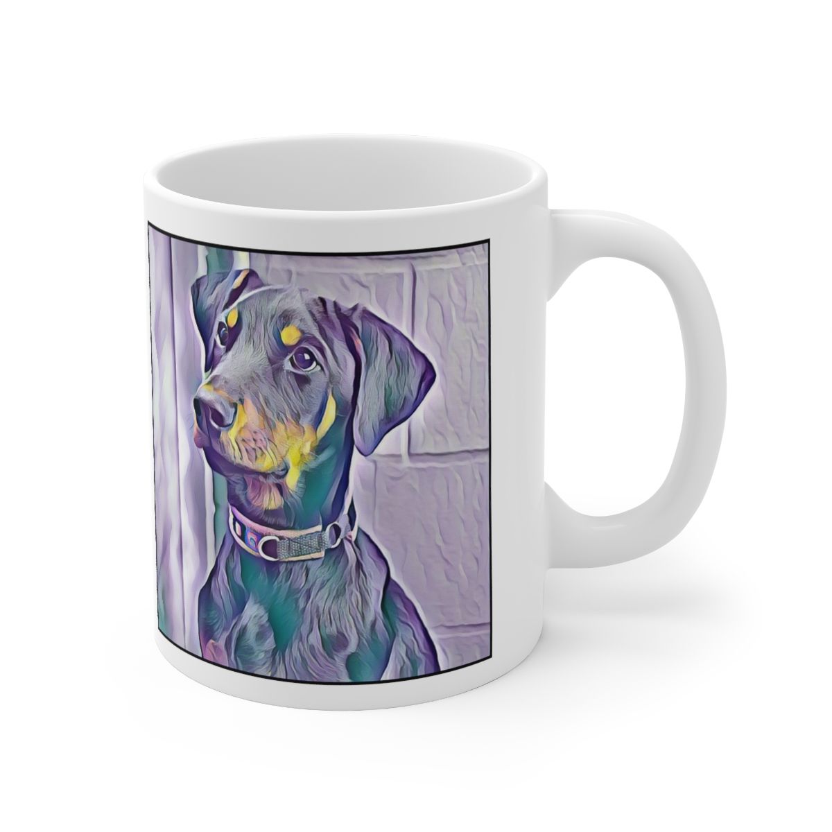 Picture of Doberman-Lavender Ice Mug