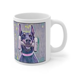 Picture of Doberman cropped-Lavender Ice Mug