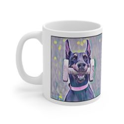 Picture of Doberman cropped-Lavender Ice Mug