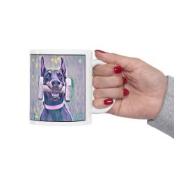 Picture of Doberman cropped-Lavender Ice Mug