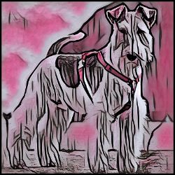 Picture of Airedale Terrier-Comic Pink Mug