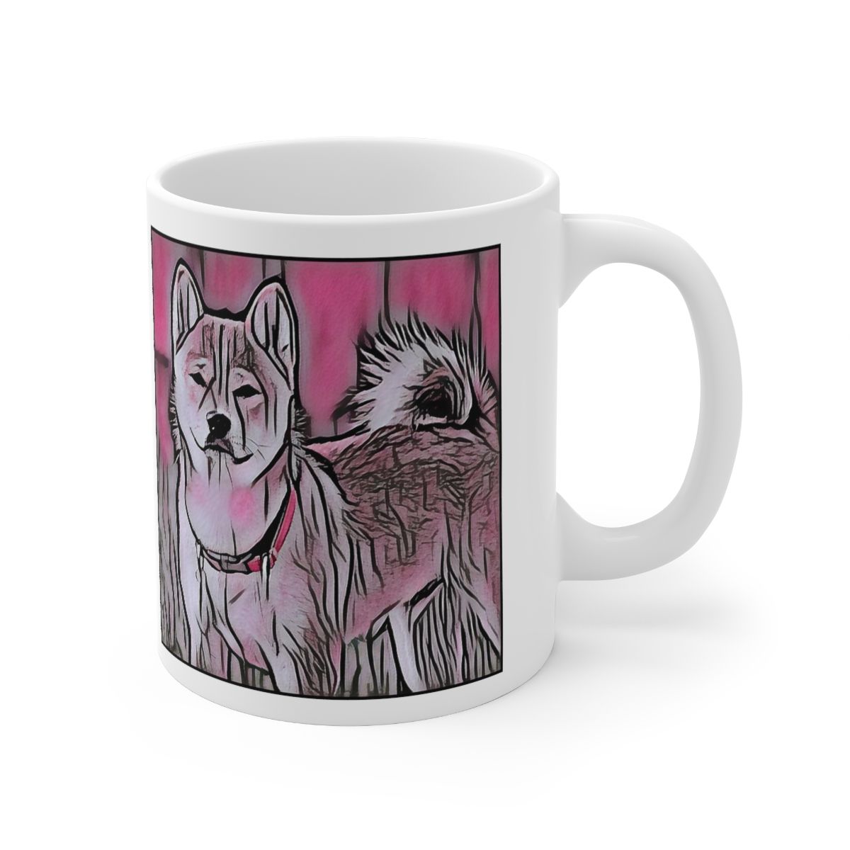 Picture of Akita Shiba Inu-Comic Pink Mug