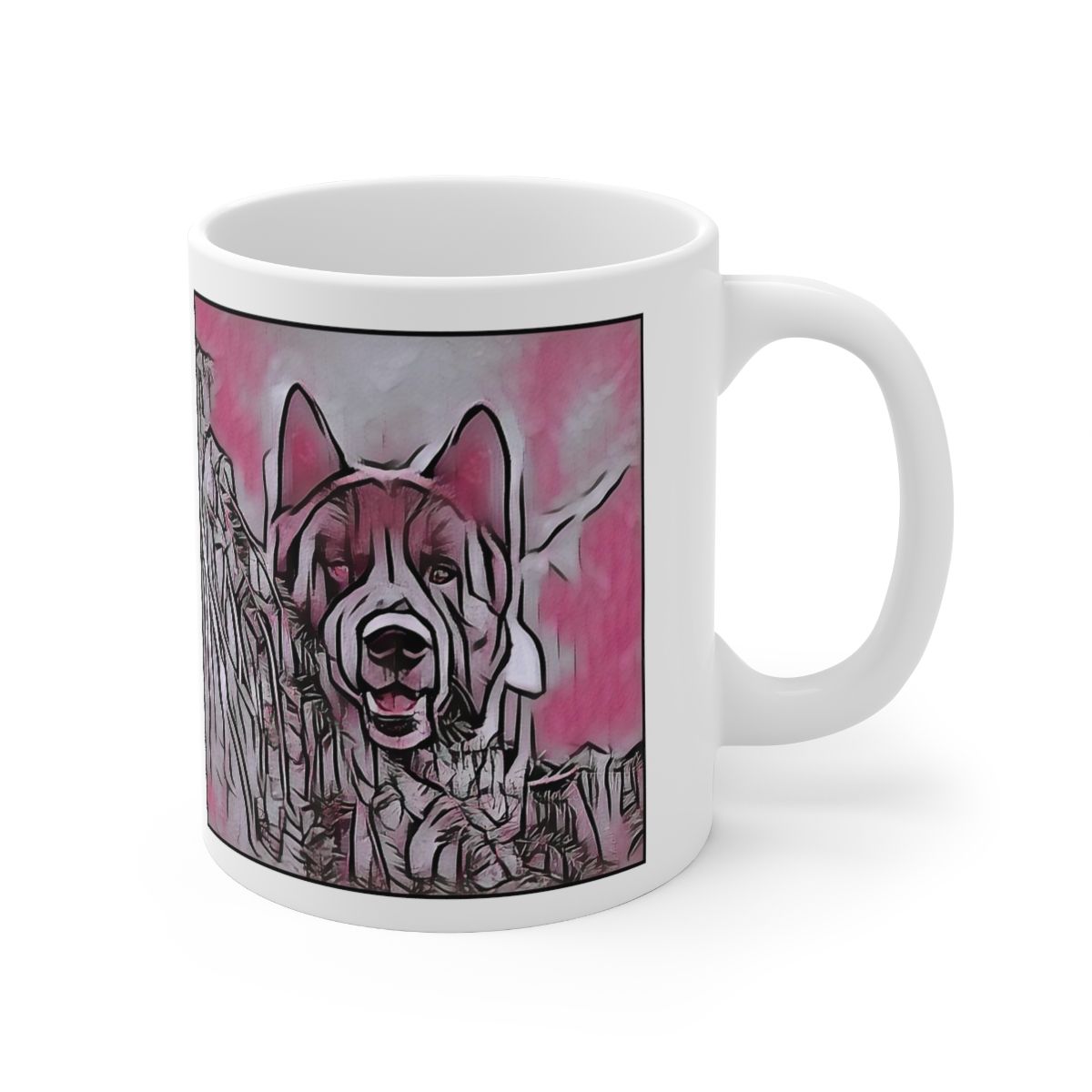 Picture of American Akita-Comic Pink Mug