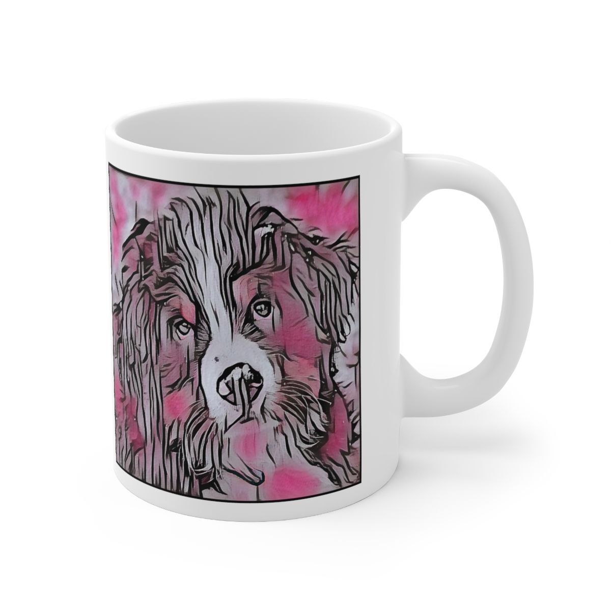 Picture of Bernese Mountain Dog-Comic Pink Mug