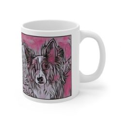 Picture of Border Collie-Comic Pink Mug