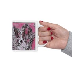 Picture of Border Collie-Comic Pink Mug