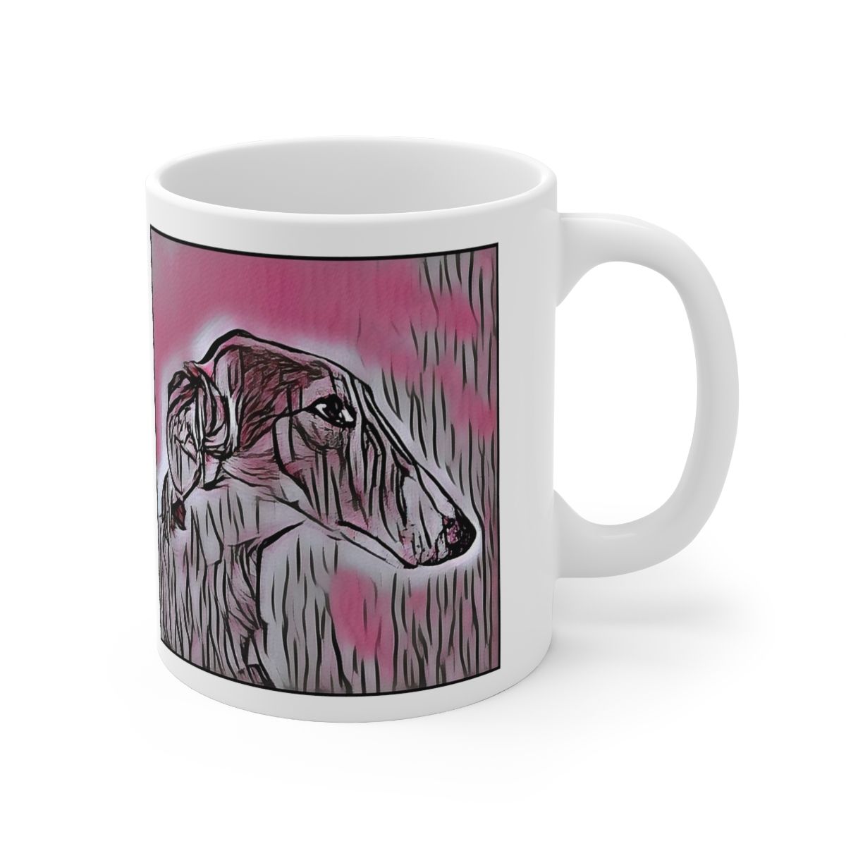 Picture of Borzoi-Comic Pink Mug