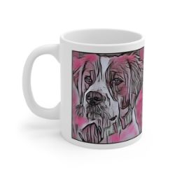 Picture of Brittany Spaniel-Comic Pink Mug