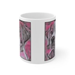 Picture of Brittany Spaniel-Comic Pink Mug