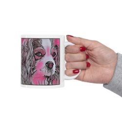 Picture of Cavalier King Charles Spaniel-Comic Pink Mug