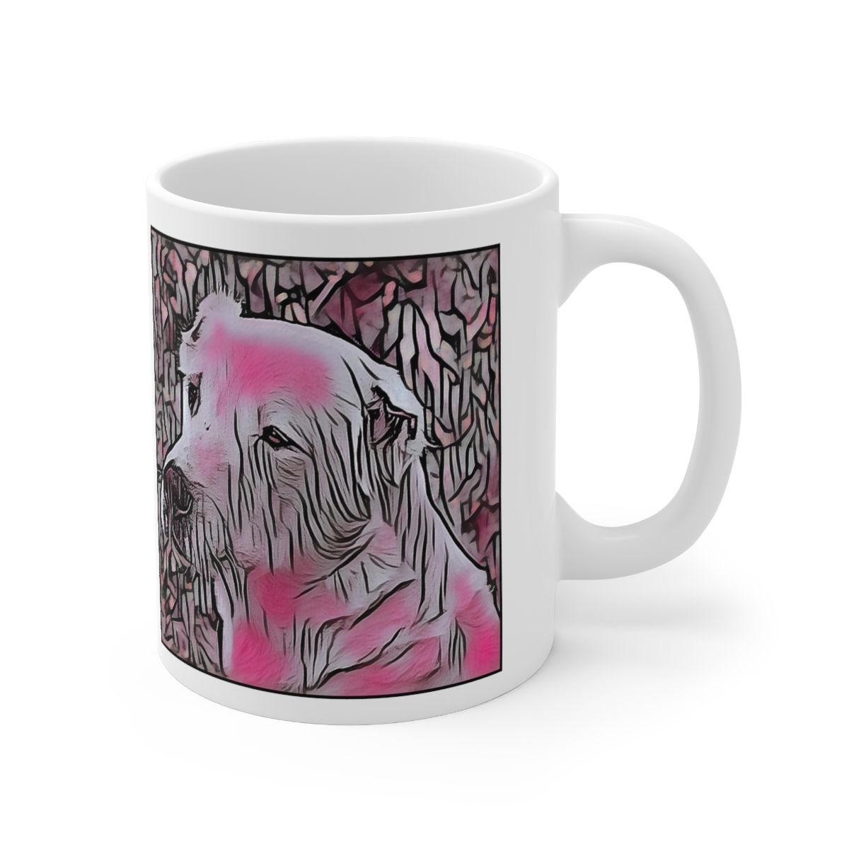 Picture of Central Asian Shepherd Dog-Comic Pink Mug