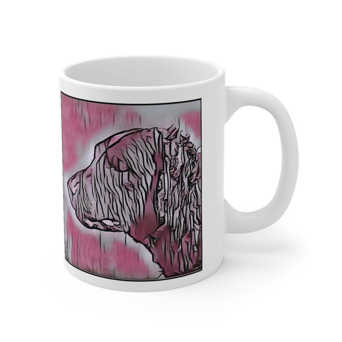Picture of Curly Coated Retriever-Comic Pink Mug