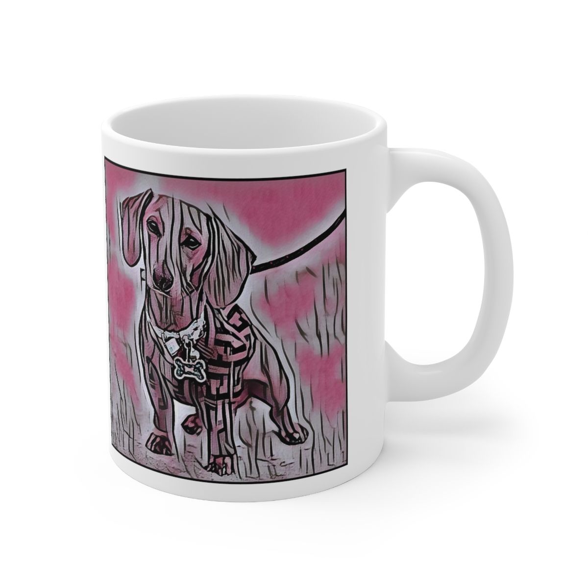 Picture of Dachshund-Comic Pink Mug