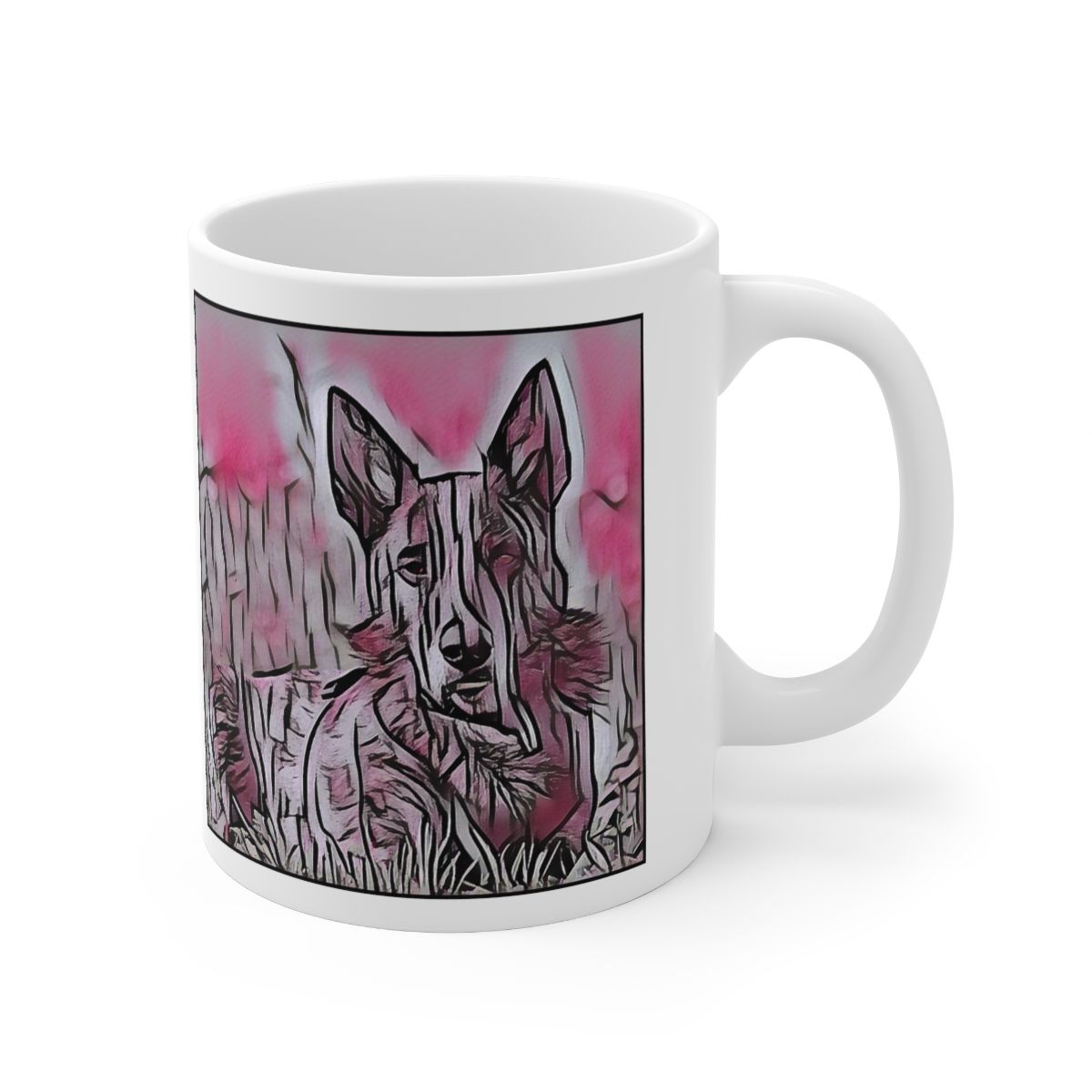Picture of Dutch Shepherd-Comic Pink Mug