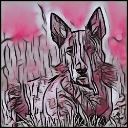 Picture of Dutch Shepherd-Comic Pink Mug