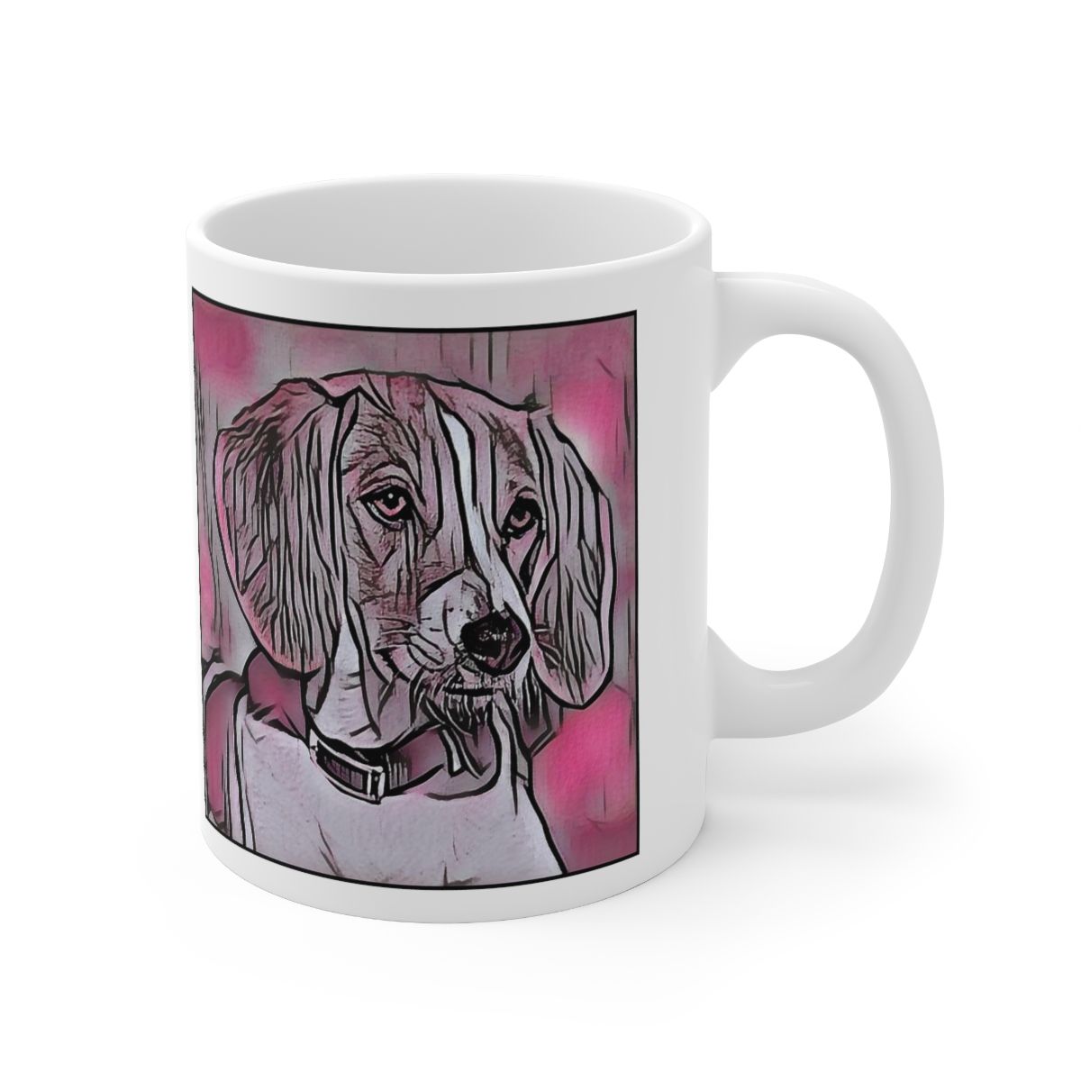 Picture of English Foxhound-Comic Pink Mug