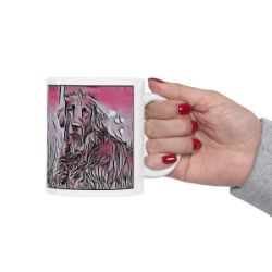 Picture of German Long Haired Pointer-Comic Pink Mug