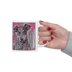 Picture of German Pinscher-Comic Pink Mug