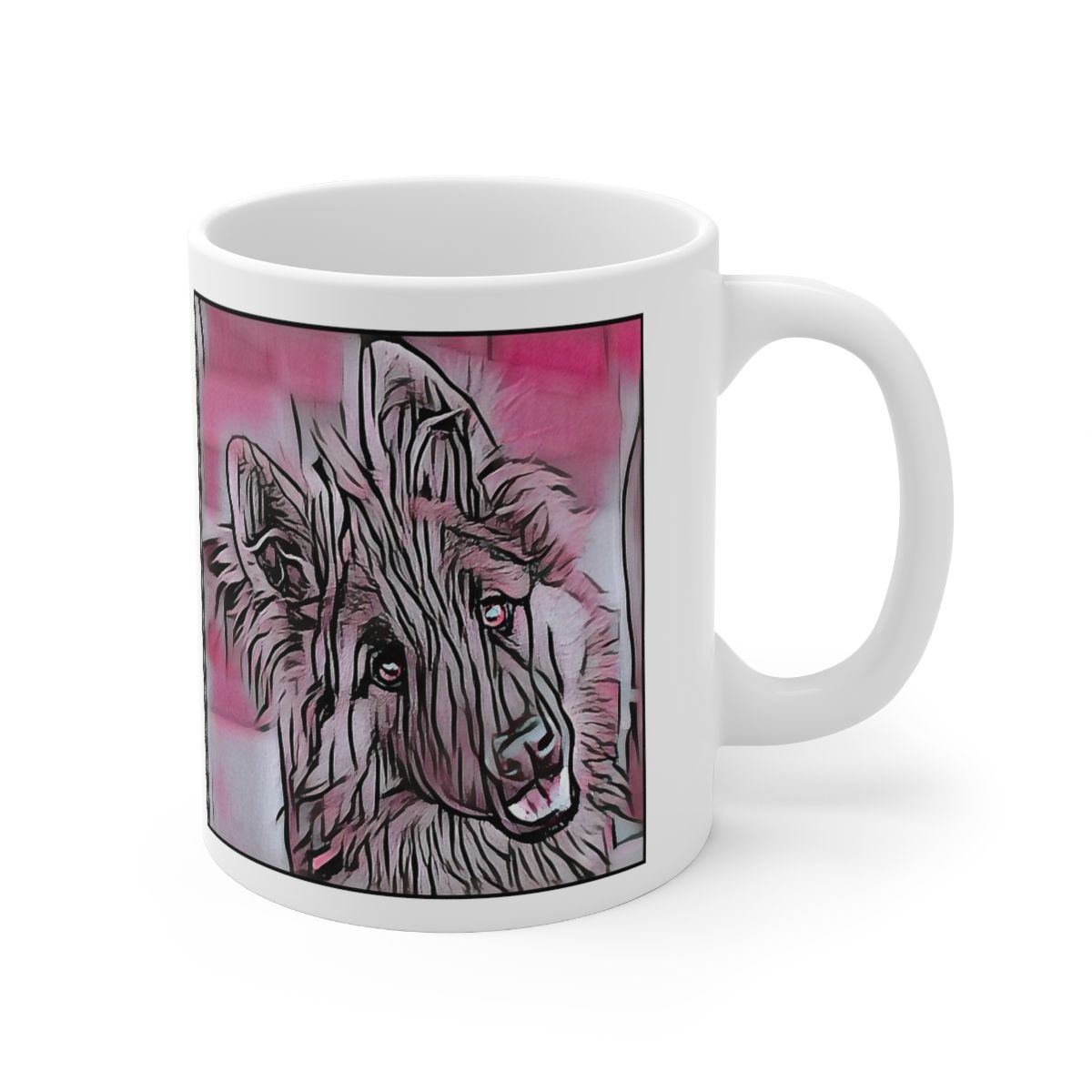 Picture of German Shepherd-Comic Pink Mug