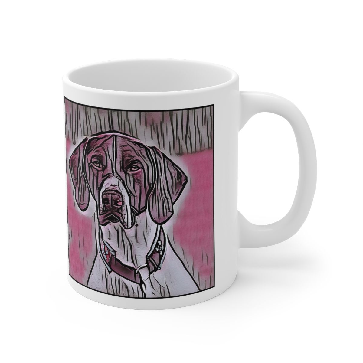 Picture of German Shorthaired Pointer-Comic Pink Mug