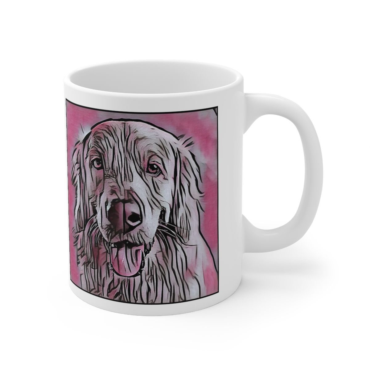 Picture of Golden Retriever-Comic Pink Mug