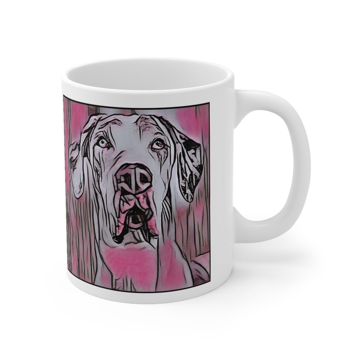 Picture of Great Dane-Comic Pink Mug