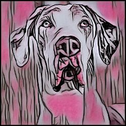 Picture of Great Dane-Comic Pink Mug