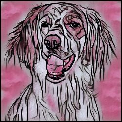 Picture of Irish Red and White Setter-Comic Pink Mug