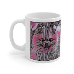 Picture of Pomeranian-Comic Pink Mug