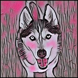 Picture of Siberian Husky-Comic Pink Mug