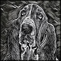 Picture of Bassett Hound-Licorice Lines Mug