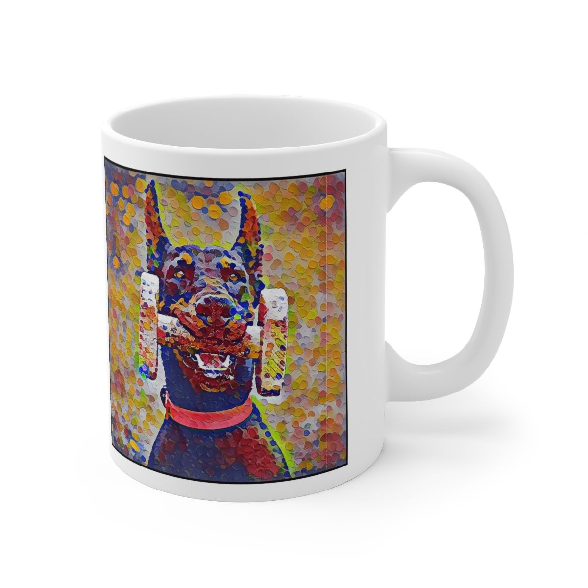 Picture of Doberman cropped-Party Confetti Mug